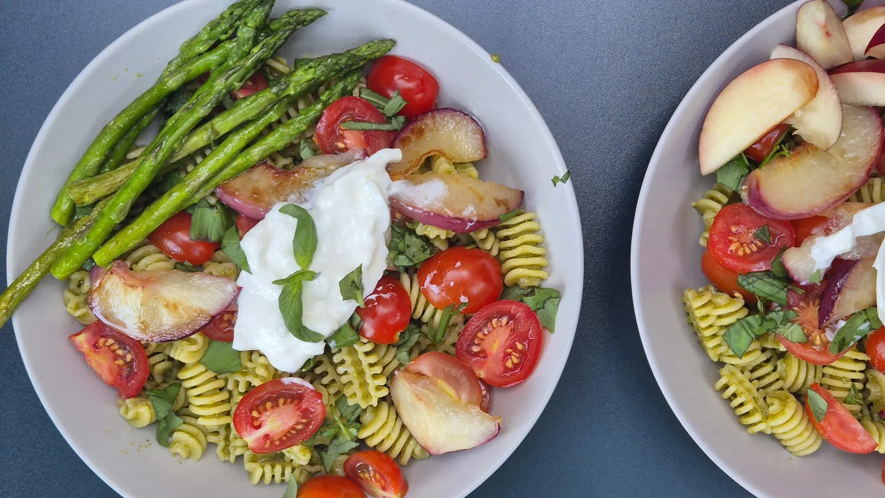 Pastasalade van sanne perzik asperge